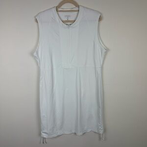 Athleta White Sleeveless Zip Front Performance Dress Activewear 2X